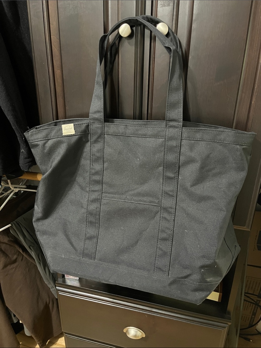 Herschel Supply Company Black Canvas Large Tote Bag